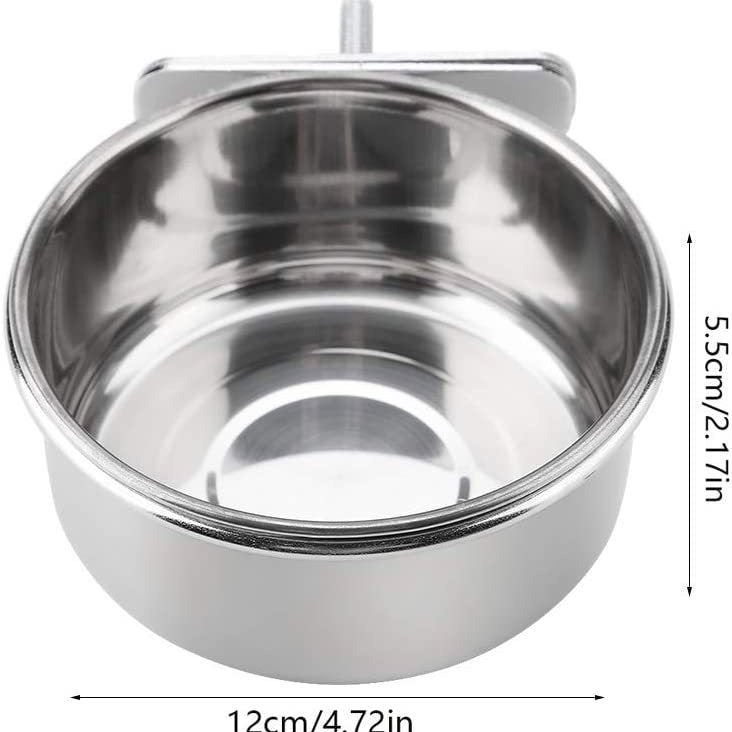 Parrot Food Cup Stainless Steel Bird Feeder
