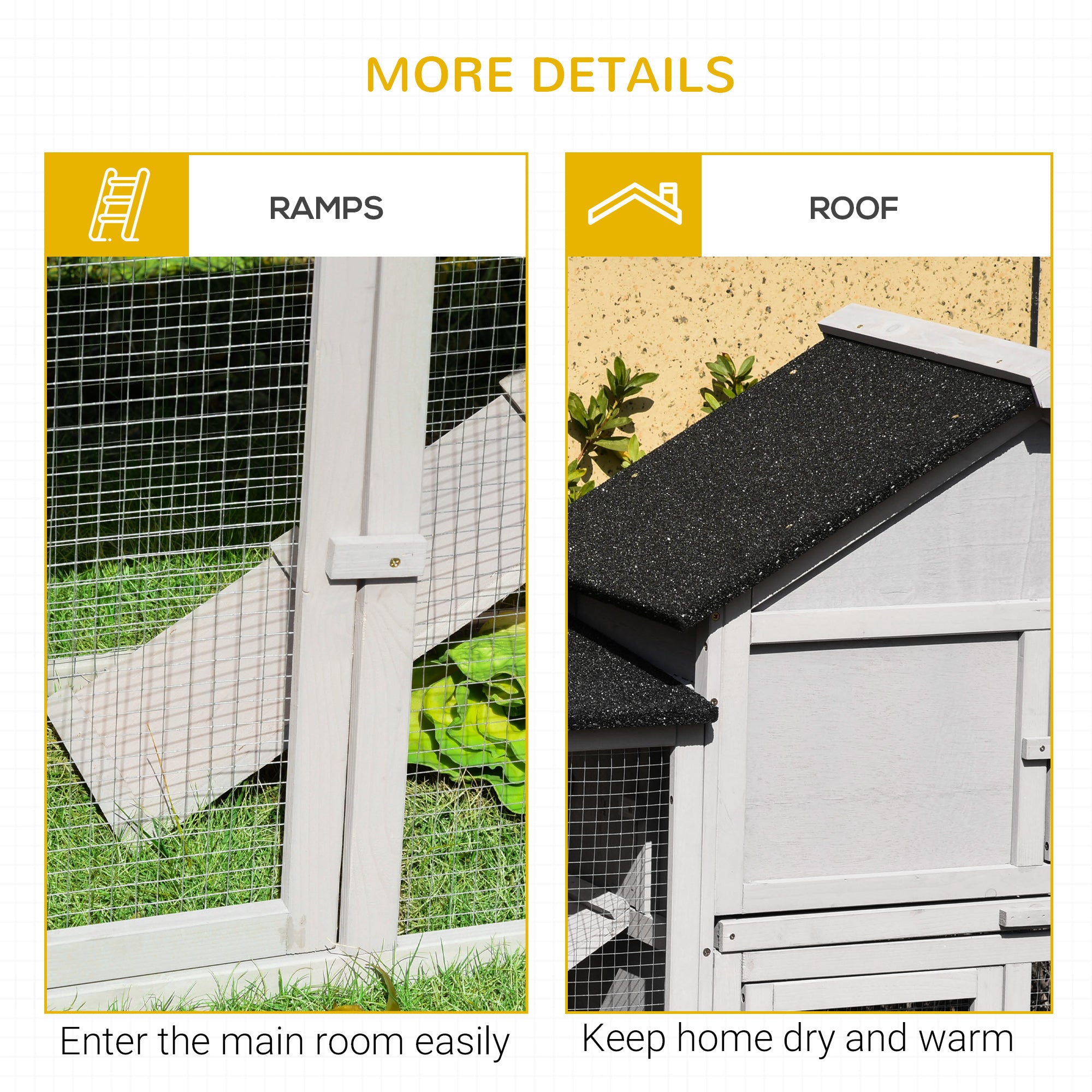83" Deluxe 2-Story Wooden Rabbit Hutch with Run — XL Outdoor