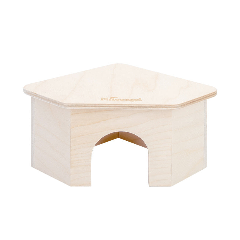Wooden Hideout House with Climbing Platform for Hamsters