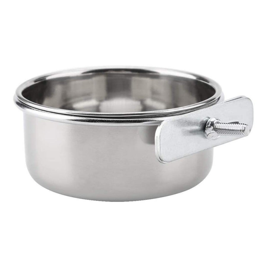 Parrot Food Cup Stainless Steel Bird Feeder