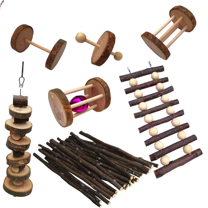 Natural Apple Wood Molar Play Toys for Hamsters & Rabbits