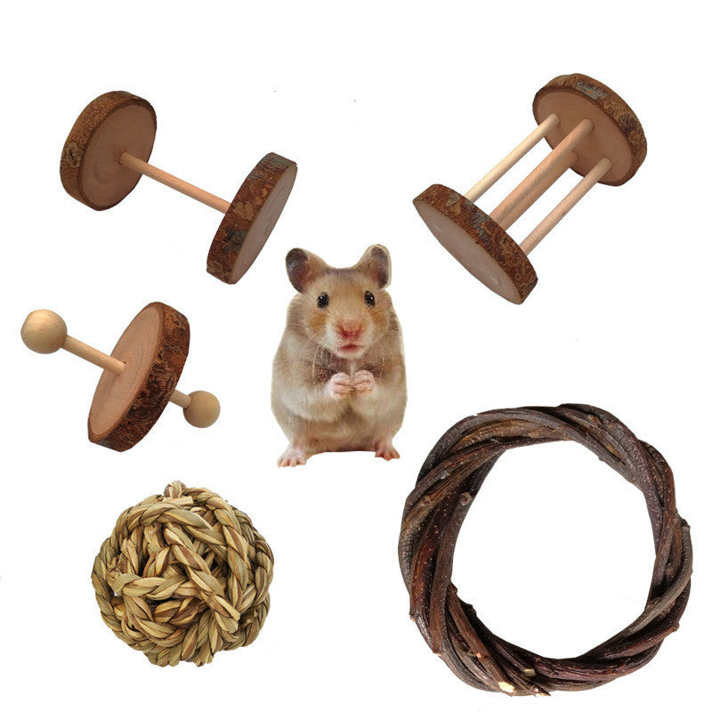 Natural Apple Wood Molar Play Toys for Hamsters & Rabbits