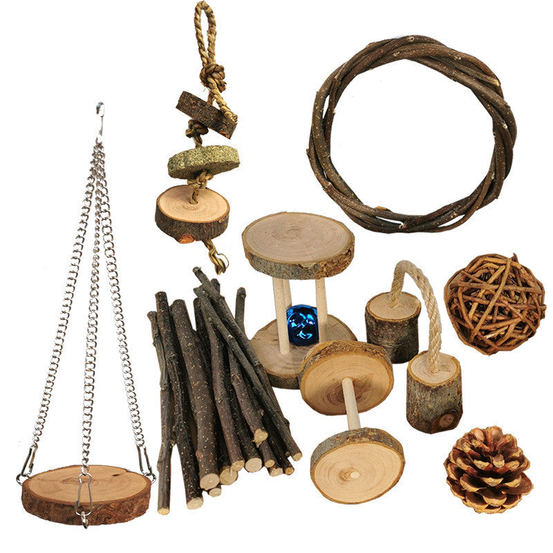 Natural Apple Wood Molar Play Toys for Hamsters & Rabbits