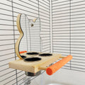 Parrot Puzzle Stand with Mirror & Stainless Steel Food Cup