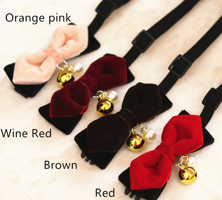 Pet Bow Tie & Bell Collar Accessory