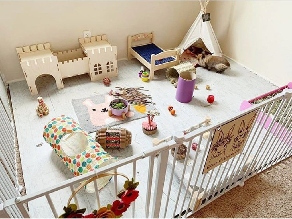 Wooden Castle Hideout for Rabbits & Guinea Pigs — Assembled