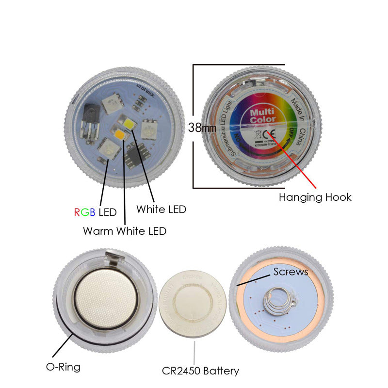 LED Diamond Submersible Aquarium Light — RGB Remote Control