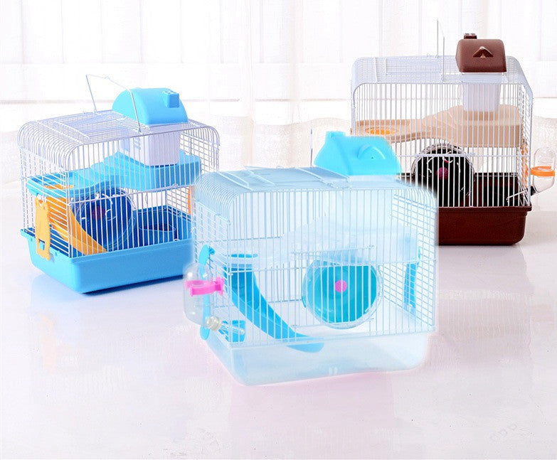 Double-Layer Crystal Castle Hamster Cage Villa — 5 Colors