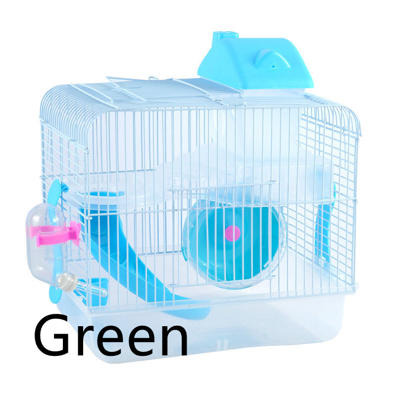Double-Layer Crystal Castle Hamster Cage Villa — 5 Colors