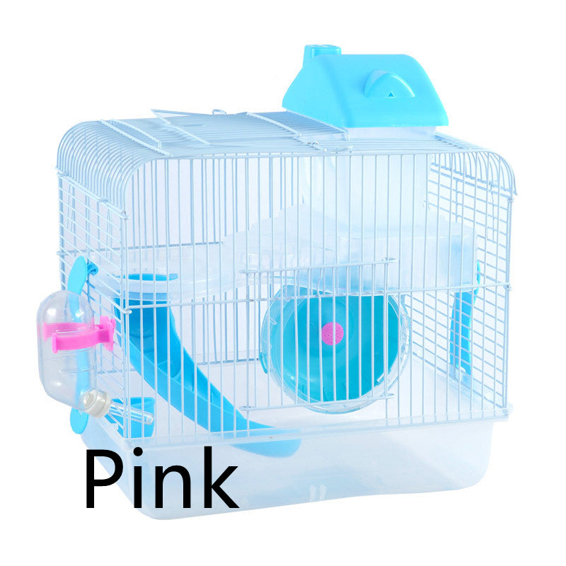 Double-Layer Crystal Castle Hamster Cage Villa — 5 Colors