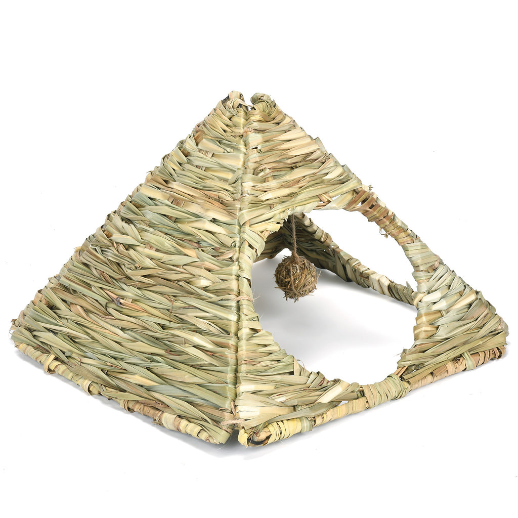 Foldable Natural Grass Hut for Rabbits & Small Pets
