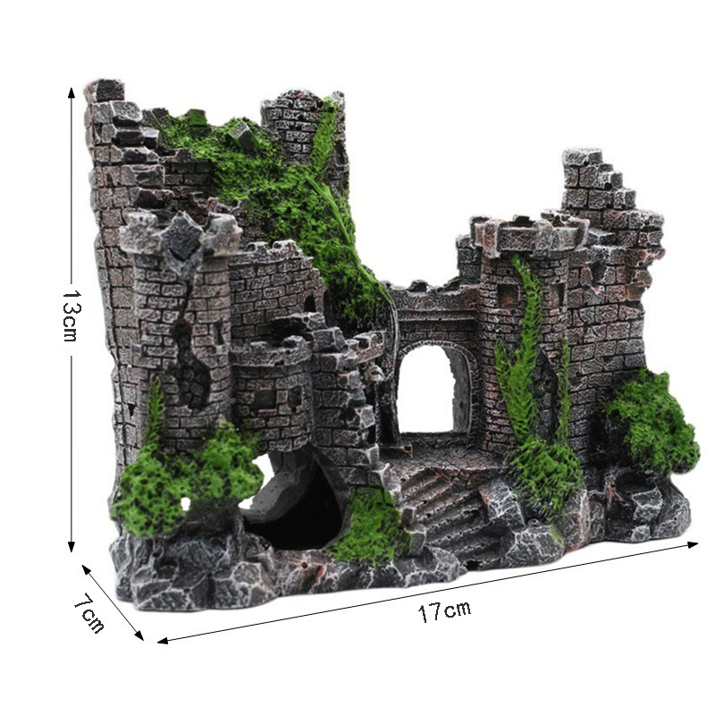Resin Castle Aquarium Decoration — European Style