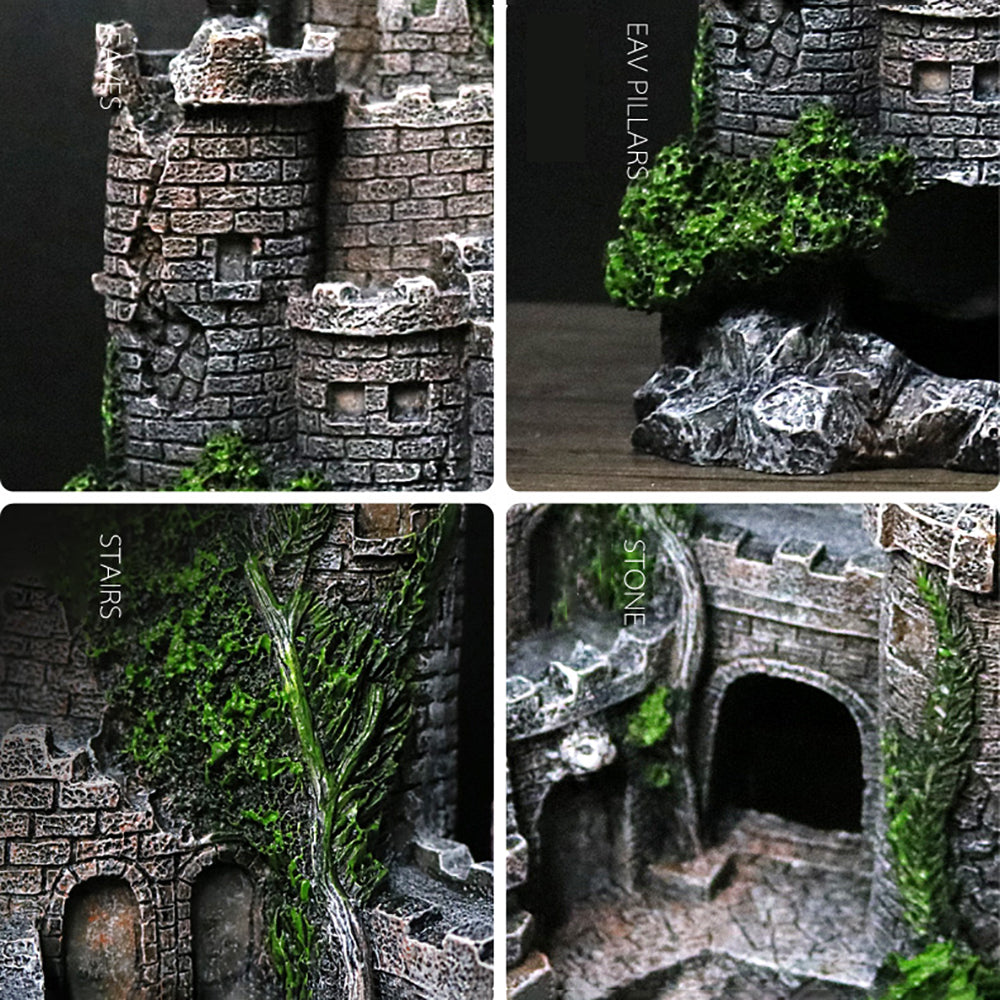 Resin Castle Aquarium Decoration — European Style