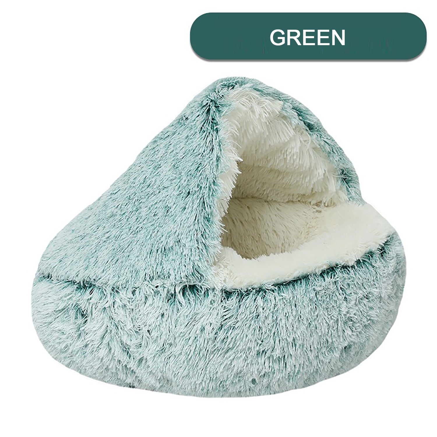 Luxurious Plush Hooded Donut Cat Bed — Semi-Enclosed