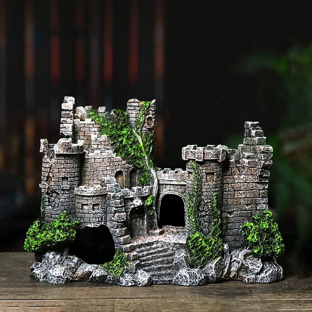 Resin Castle Aquarium Decoration — European Style