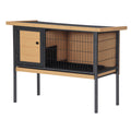 Elevated Wooden Rabbit Hutch — Indoor/Outdoor with Slide-Out Tray