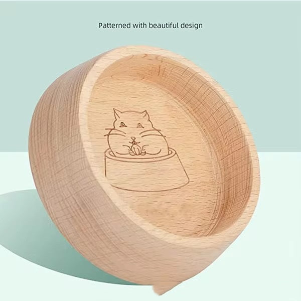 Natural Beech Wood Feeding Bowl for Hamsters