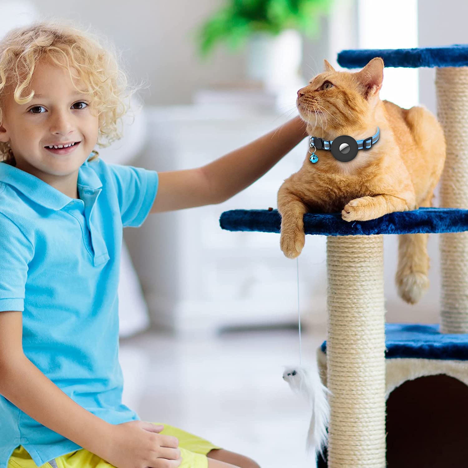 AirTag Pet Collar with Bell — Reflective Anti-Lost Design