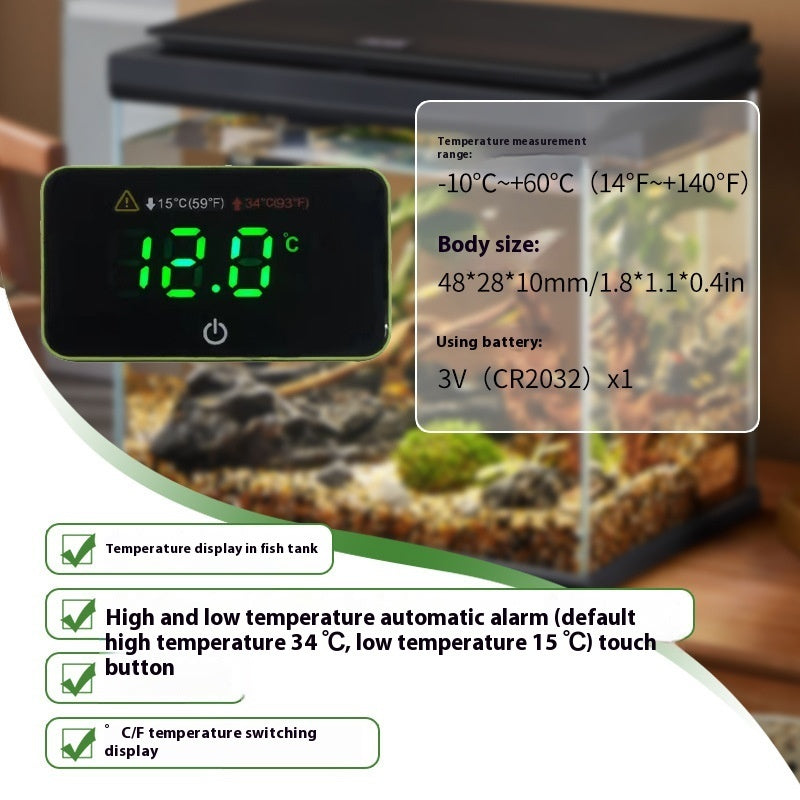 Digital Display Fish Tank Thermometer with External Patch