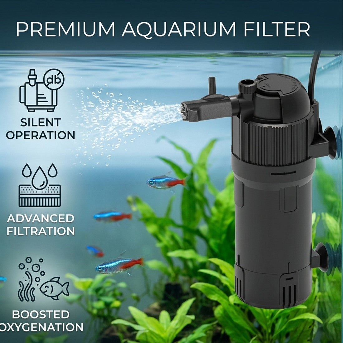 400L H Aquarium Fish Tank Internal Filter Submersible Filter All Pond Solutions