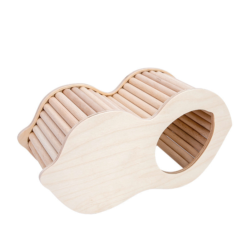 Wooden Hideout House with Climbing Platform for Hamsters