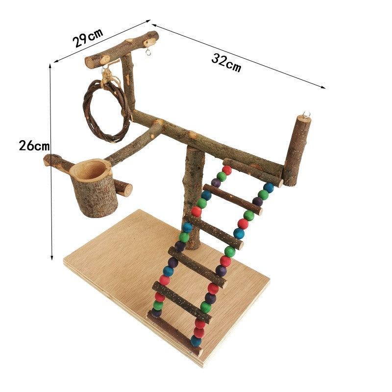 Solid Wood Parrot Training Stand — Multiple Styles