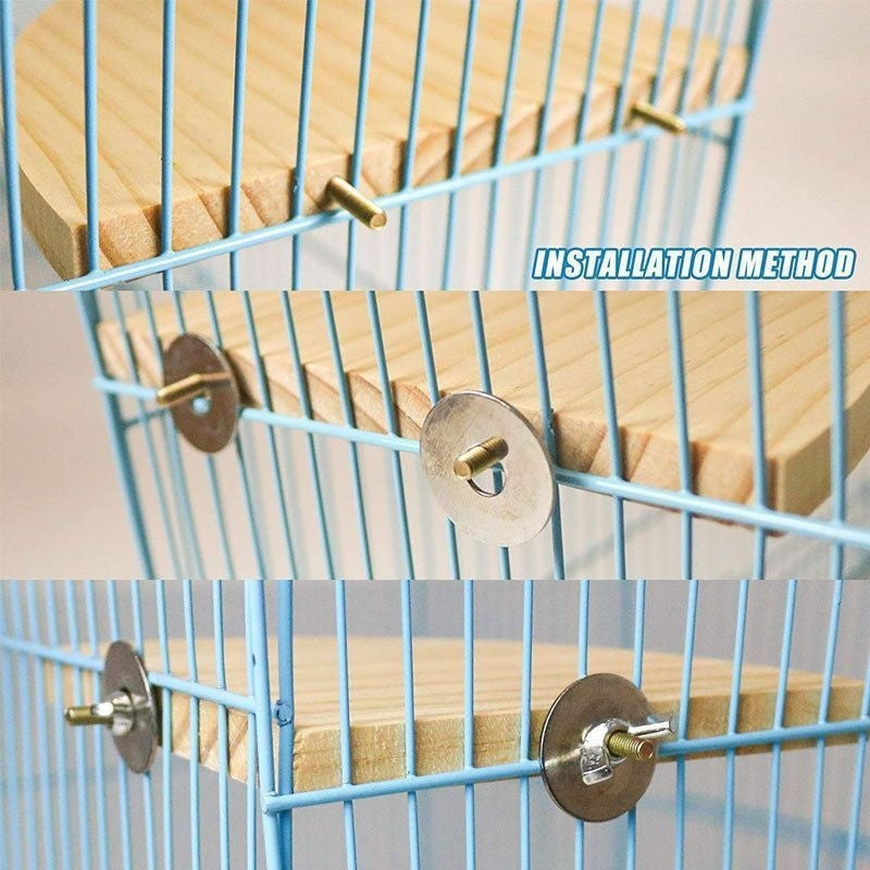 Solid Wood Bird Cage Platform & Standing Board — Multiple Styles