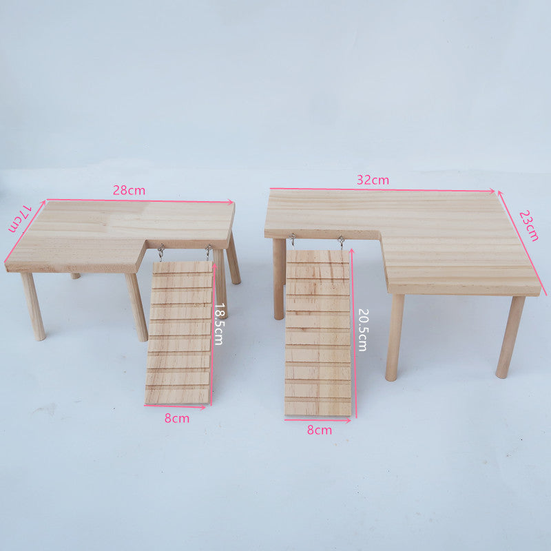 Solid Wood Platform & Ladder Set for Hamsters