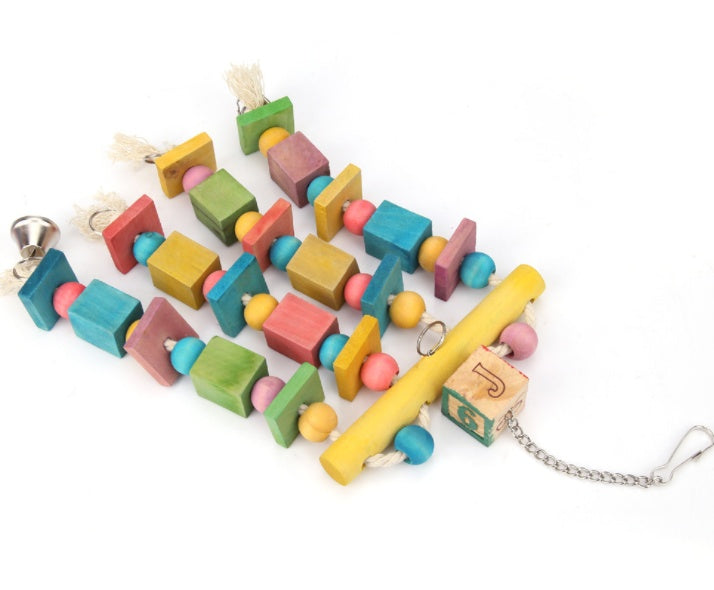 Colorful Hanging Bells & Swing Toy for Parrots