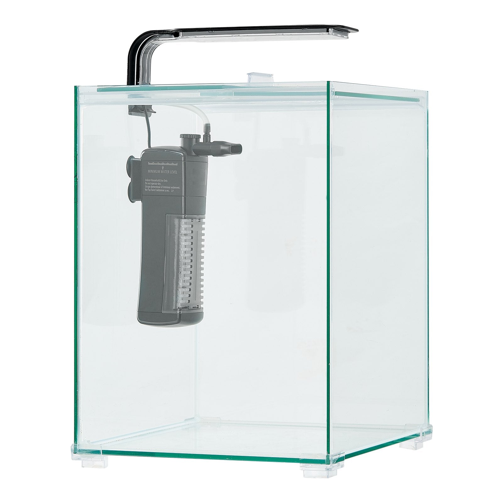 Fish Tank Aquarium, 5 Gallon Square Ultra-Clear Glass Starter Smart Tank Adjustable 3 Color Lighting, Self Cleaning System Fishbowl For Freshwater & Saltwater Fish Home, Office, Or Pet Use
