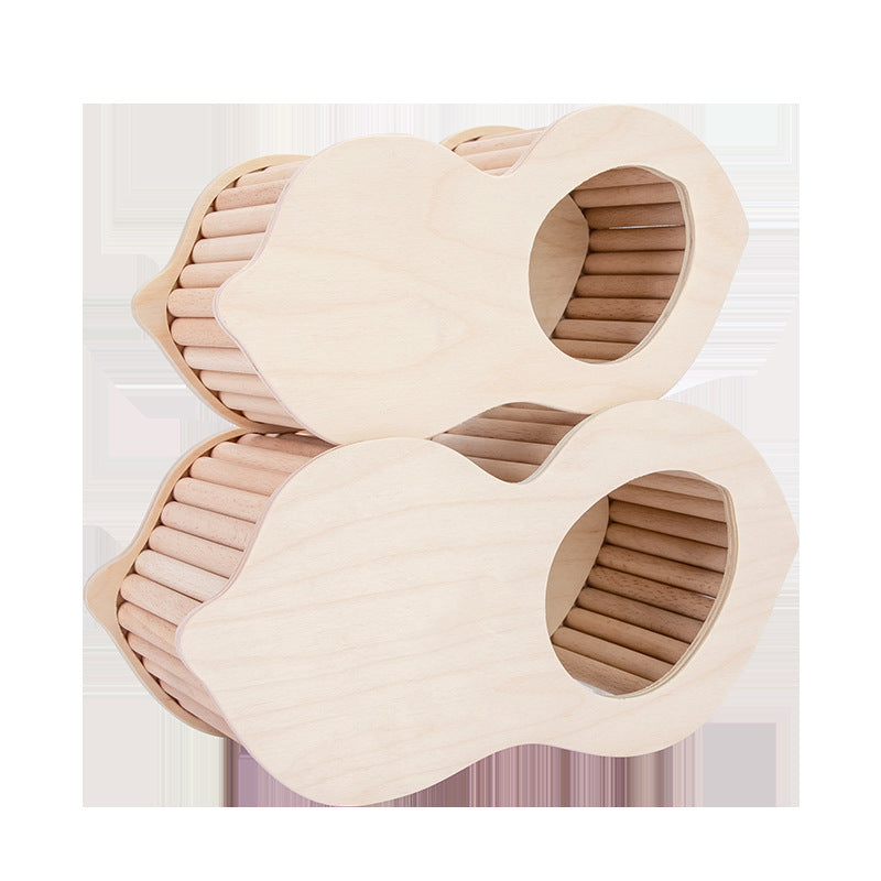 Wooden Hideout House with Climbing Platform for Hamsters