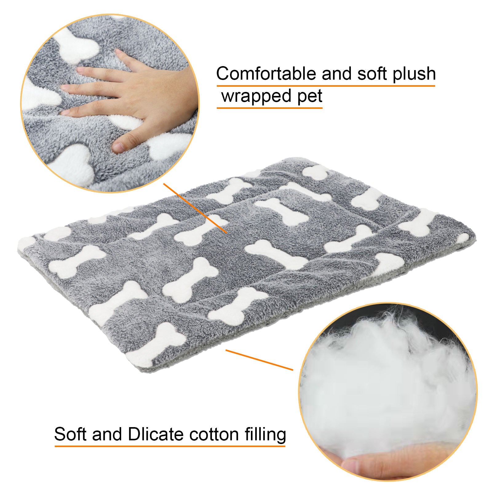 Self-Warming Reversible Fleece Pet Bed Mat for Dogs & Cats