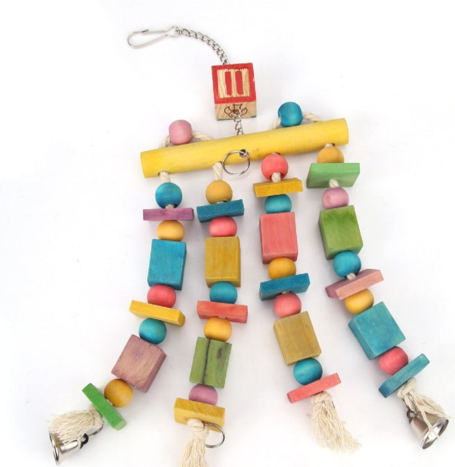 Colorful Hanging Bells & Swing Toy for Parrots