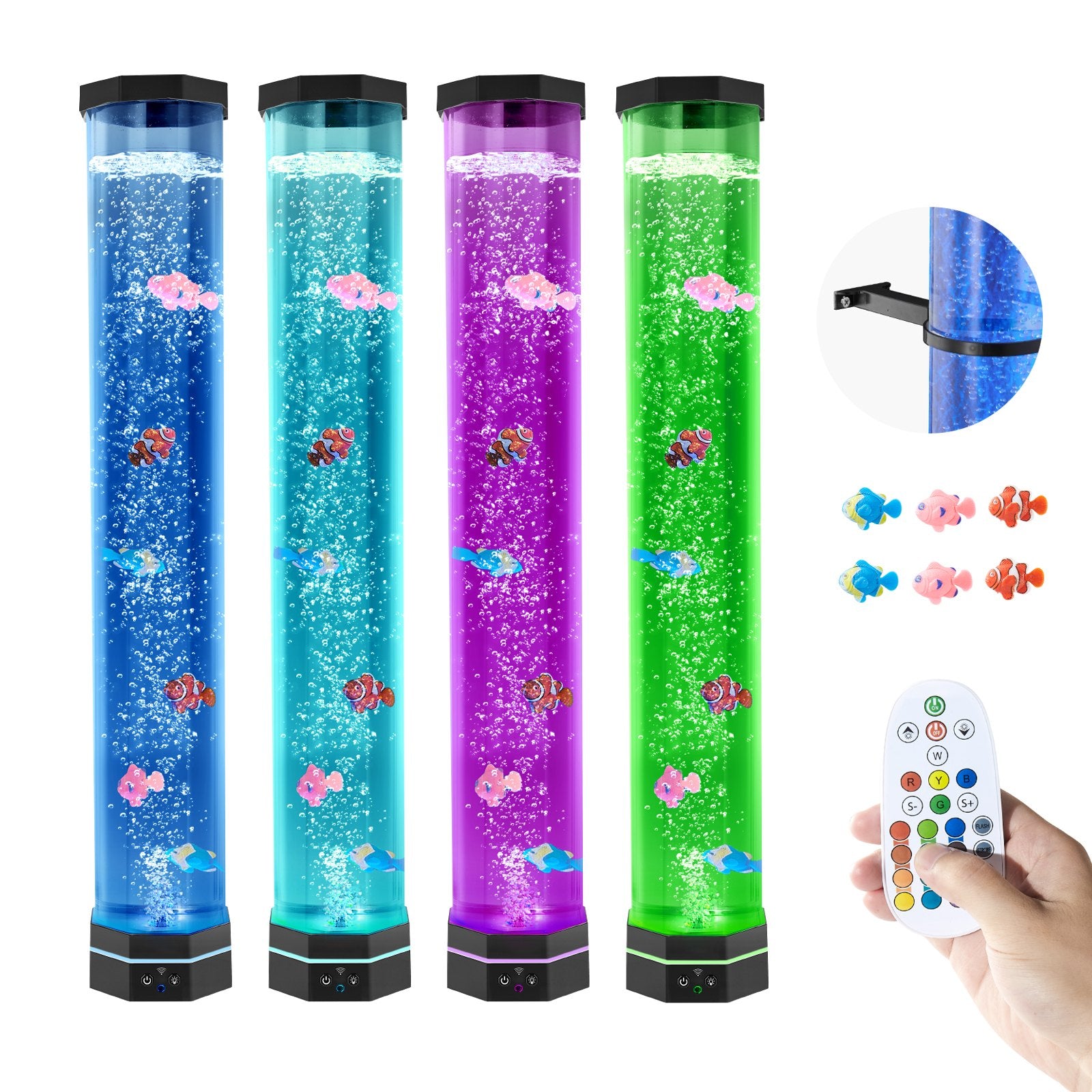 Sensory Bubble Tube Lamp — 16 Color LED with Remote Control
