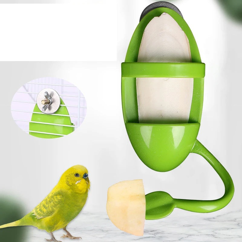 Parrot Cuttlebone & Food Holder Rack for Bird Cages