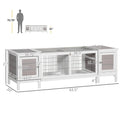 Indoor Rabbit Hutch with Divider & Pull-Out Tray — White