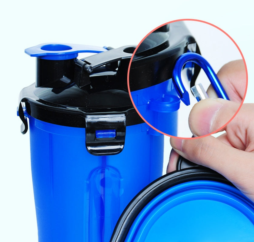 2-in-1 Portable Pet Water Bottle & Silicone Bowl