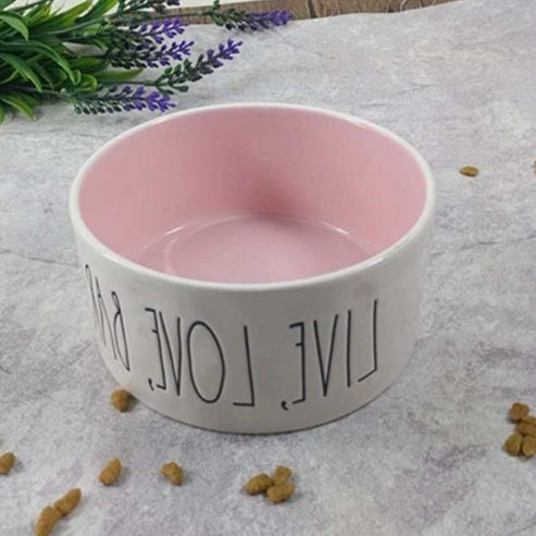 Ceramic Pet Bowl — Tilted Design for Cats & Small Dogs