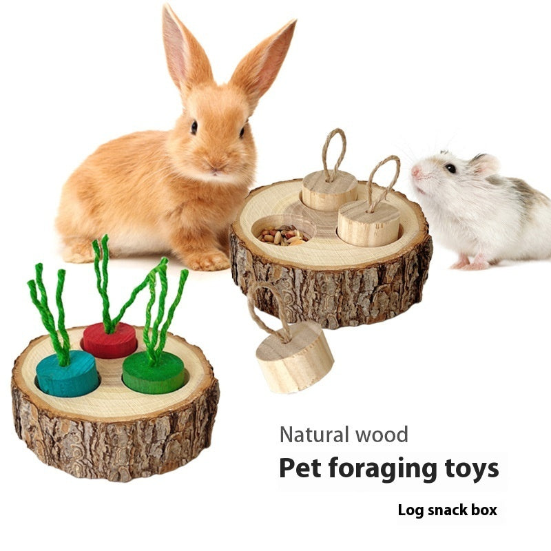 Wooden Foraging Snack Box for Rabbits & Guinea Pigs