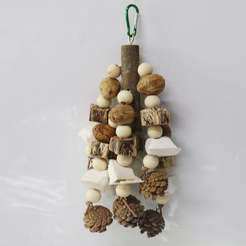 Parrot Toys Cuttlebone Fruit Gnawing String Pine Cone Natural Bird Cage Accessories