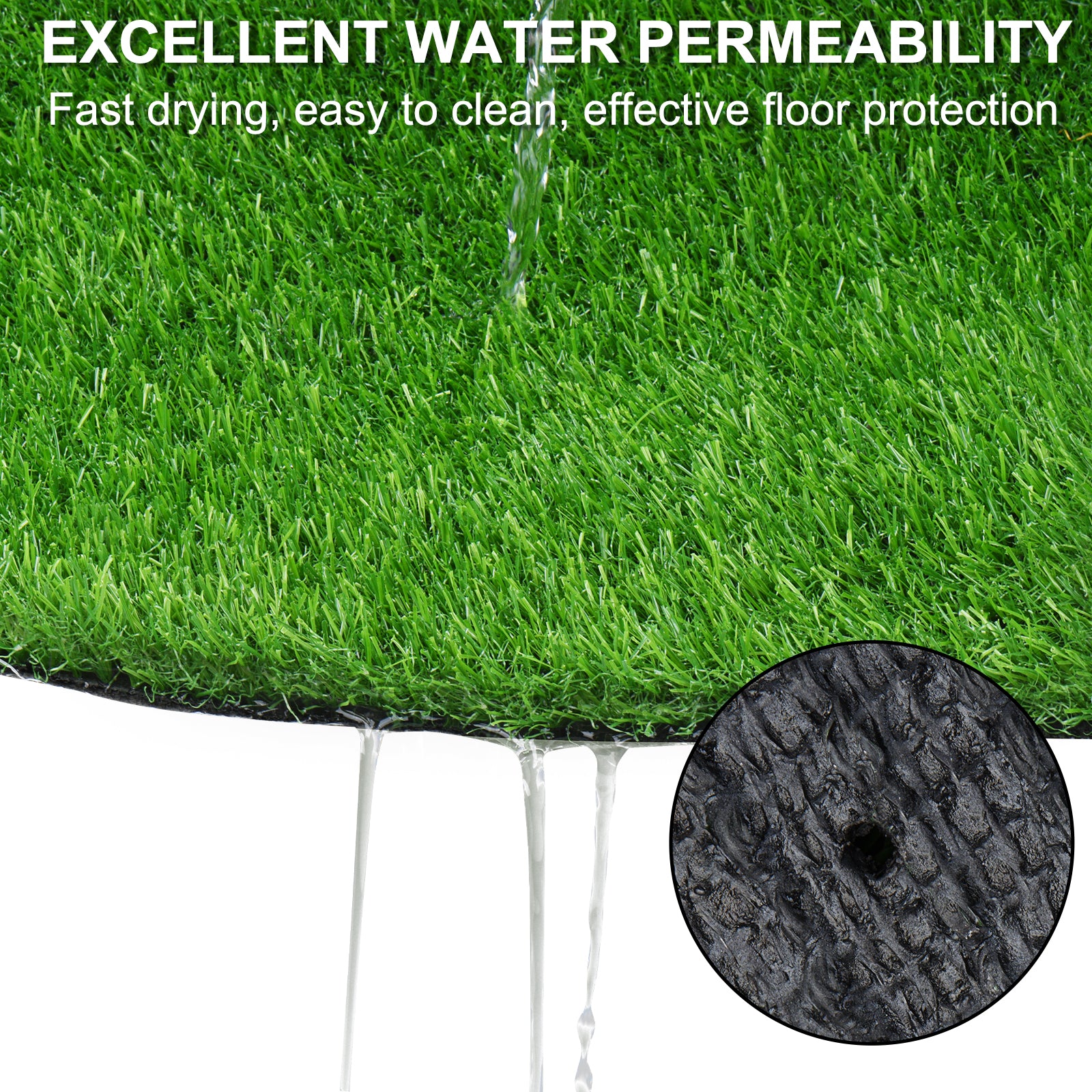 5FTX10FT Outdoor Artificial Grass Runner Rug, Thick Realistic Fake Grass Roll Decor Patio Balcony Garden Lawn, Dog Pets Turf Drain Mat, 0.78 Pile Height
