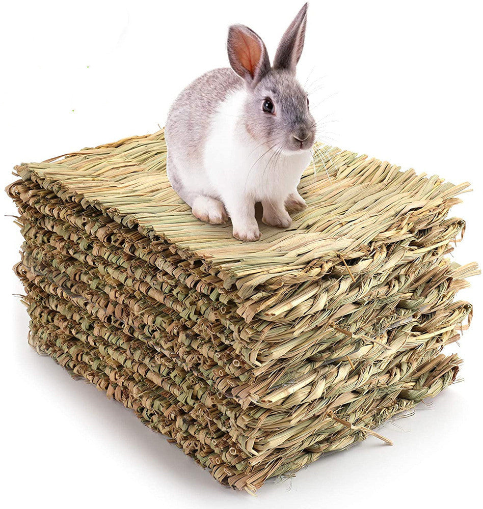 3-Pack Natural Straw Mat Set for Rabbits & Guinea Pigs