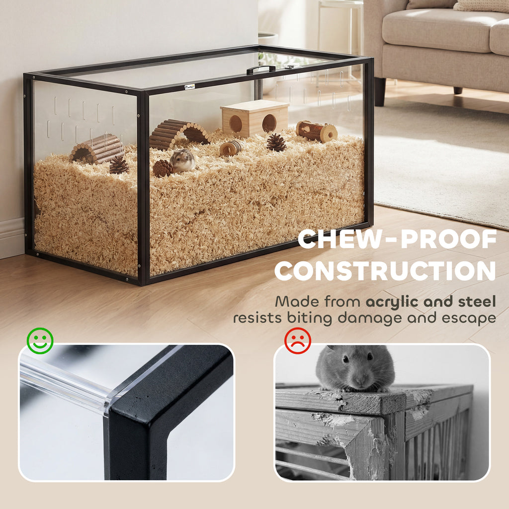 Large Acrylic Hamster Cage — Chewproof with Openable Top