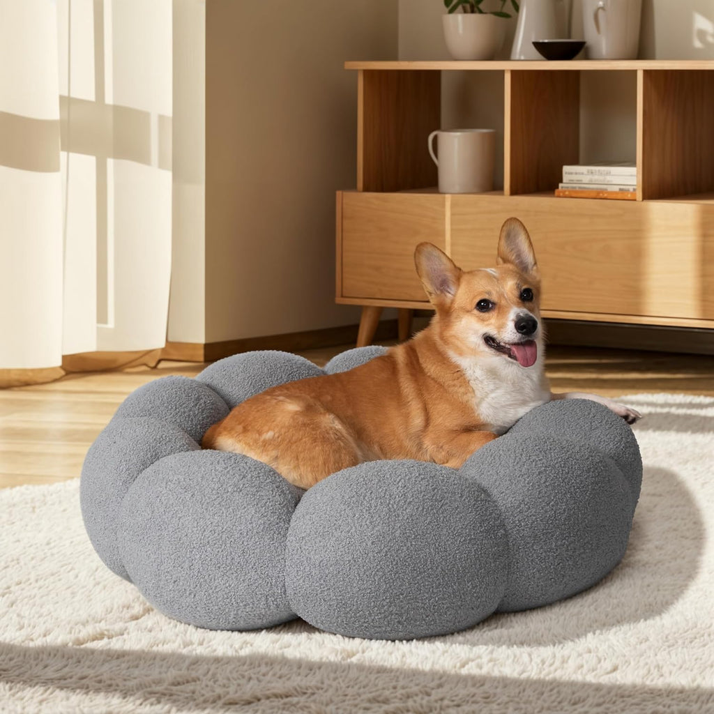 Fluffy Flower Donut Calming Bed for Cats & Dogs