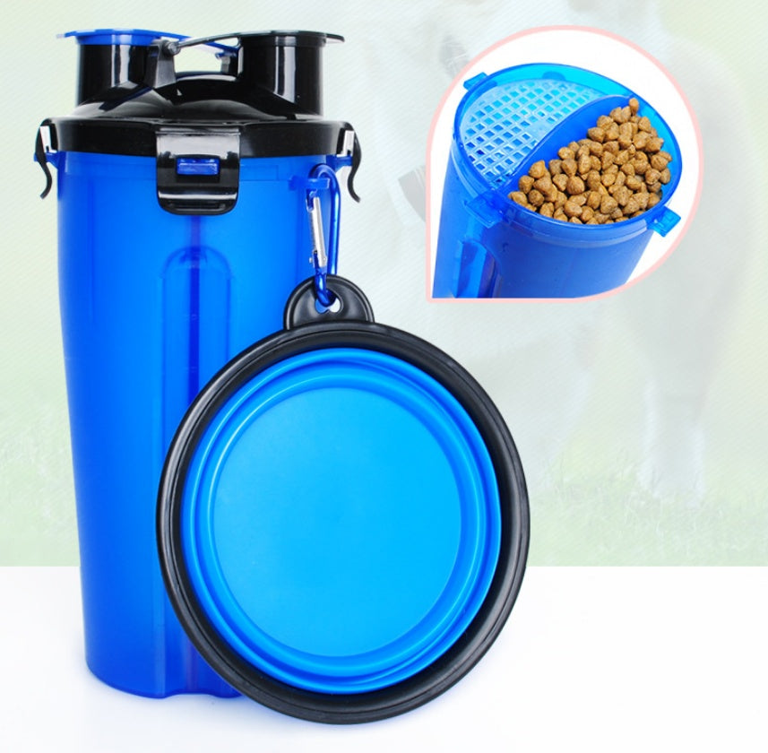 2-in-1 Portable Pet Water Bottle & Silicone Bowl