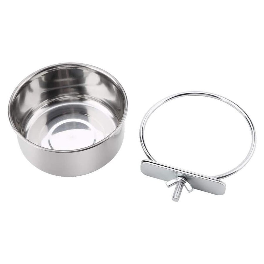 Parrot Food Cup Stainless Steel Bird Feeder