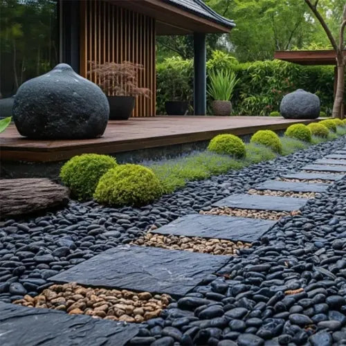 38lbs Black River Rocks, 2-3 Inch Polished Pebbles. Ideal For Plant Decoration, Vase Filling, Aquarium Landscaping, And Various Indoor And Outdoor Decorative Applications.