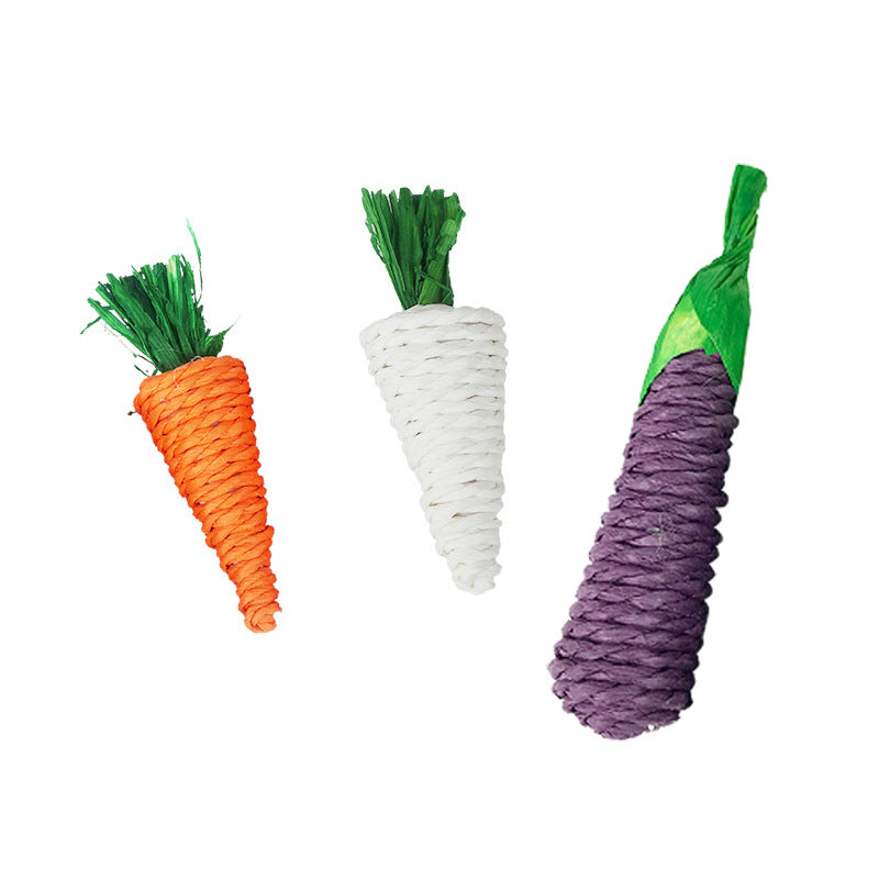 Loofah Carrot Molar Chew Toy for Hamsters & Rabbits