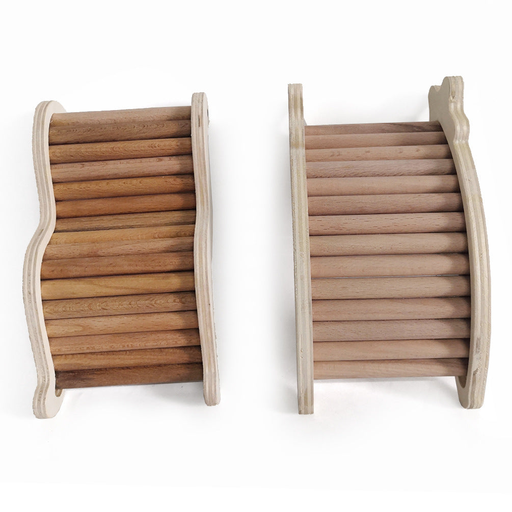 Solid Wood Ladder Accessory for Hamster Cages