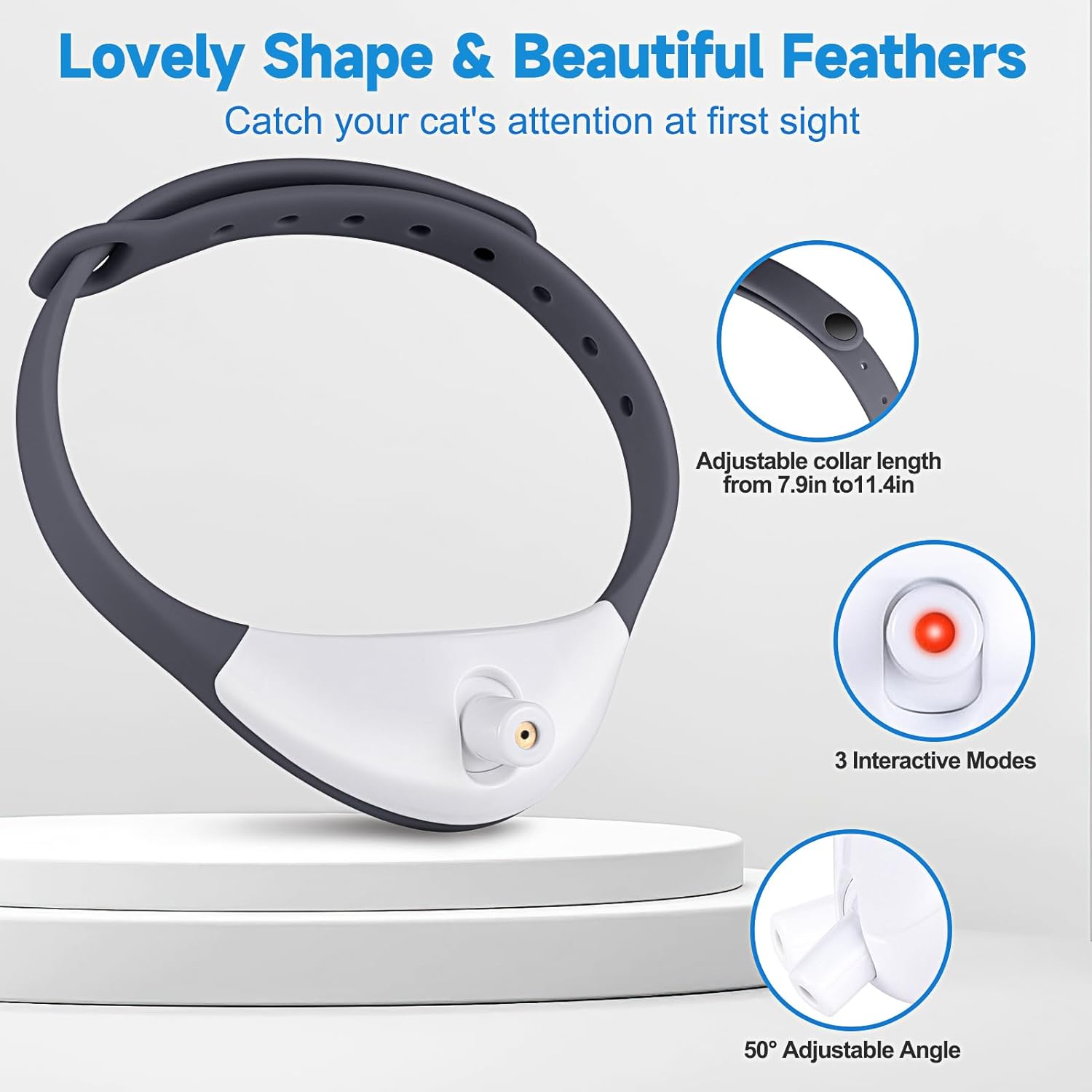 Wearable LED Smart Cat Toy Collar — Auto On/Off USB Rechargeable